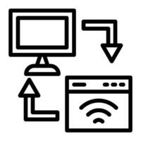 Remote Access Line Icon Design vector