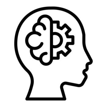 máquina aprendizaje línea icono diseño vector