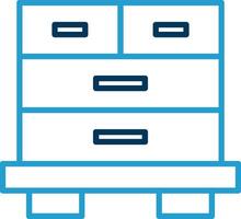 Drawers Line Blue Two Color Icon vector