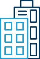 Building Line Blue Two Color Icon vector