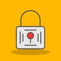 Padlock Filled Shadow Icon vector