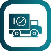 Approve Delivery Glyph Gradient Corner Icon vector