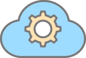 Cloud Settings Line Filled Light Icon vector