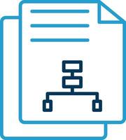 Document Line Blue Two Color Icon vector