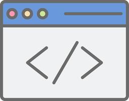 Coding Line Filled Light Icon vector