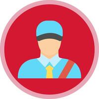 Postman Flat Multi Circle Icon vector