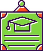 Certificate filled Design Icon vector