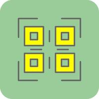 Qr Code Filled Yellow Icon vector