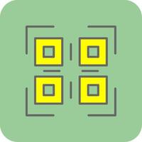 qr código lleno amarillo icono vector