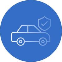 coche seguro plano burbuja icono vector