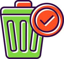 Waste Bin filled Design Icon vector