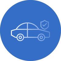 coche seguro plano burbuja icono vector