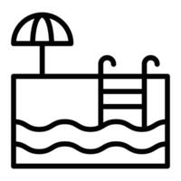 nadando piscina línea icono diseño vector