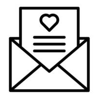 Love Message Line Icon Design vector