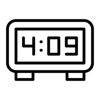 digital reloj línea icono diseño vector