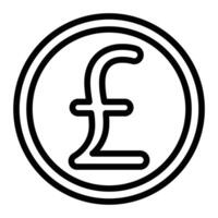 Pound Currency Line Icon Design vector