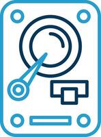 Hard Disk Drive Line Blue Two Color Icon vector