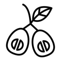 Loquat Line Icon Design vector