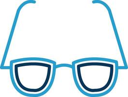 Glasses Line Blue Two Color Icon vector