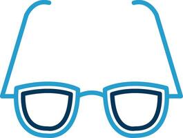 Glasses Line Blue Two Color Icon vector