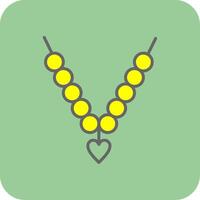 Necklace Filled Yellow Icon vector