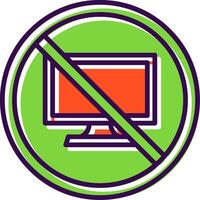 prohibido firmar lleno diseño icono vector