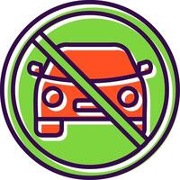 prohibido firmar lleno diseño icono vector