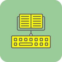 Typing Filled Yellow Icon vector