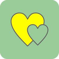 corazón lleno amarillo icono vector