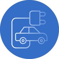 Electric Car Flat Bubble Icon vector