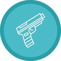 Gun Line Multi Circle Icon vector