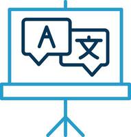 Language Line Blue Two Color Icon vector