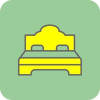 Double Bed Filled Yellow Icon vector