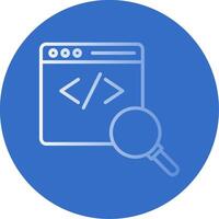 Code Review Flat Bubble Icon vector