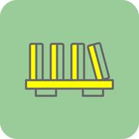 Book Shelf Filled Yellow Icon vector