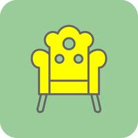 Sillón lleno amarillo icono vector