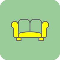 Sofa Filled Yellow Icon vector