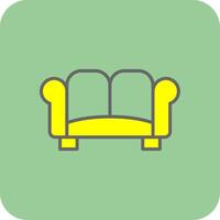 Sofa Filled Yellow Icon vector