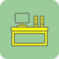 Desk Filled Yellow Icon vector