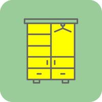 Wardrobe Filled Yellow Icon vector