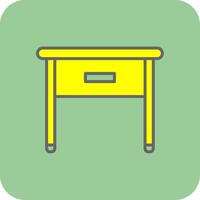 Side Table Filled Yellow Icon vector