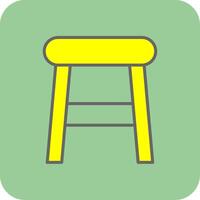 Stool Filled Yellow Icon vector