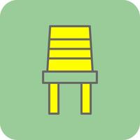 Chair Filled Yellow Icon vector