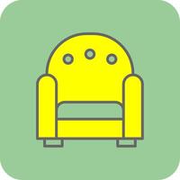 Armchair Filled Yellow Icon vector