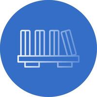 Book Shelf Flat Bubble Icon vector