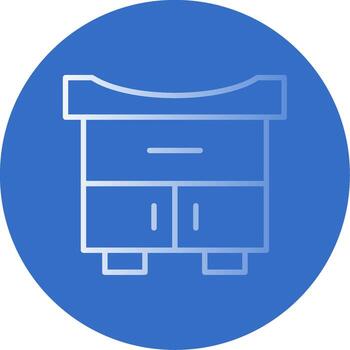 Changing Table Flat Bubble Icon vector