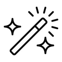 Magic Wand Line Icon Design vector