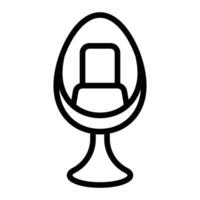 huevo silla línea icono diseño vector