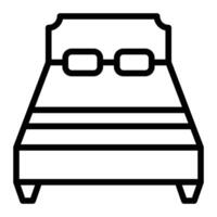 Double Bed Line Icon Design vector