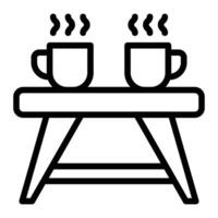 café mesa línea icono diseño vector